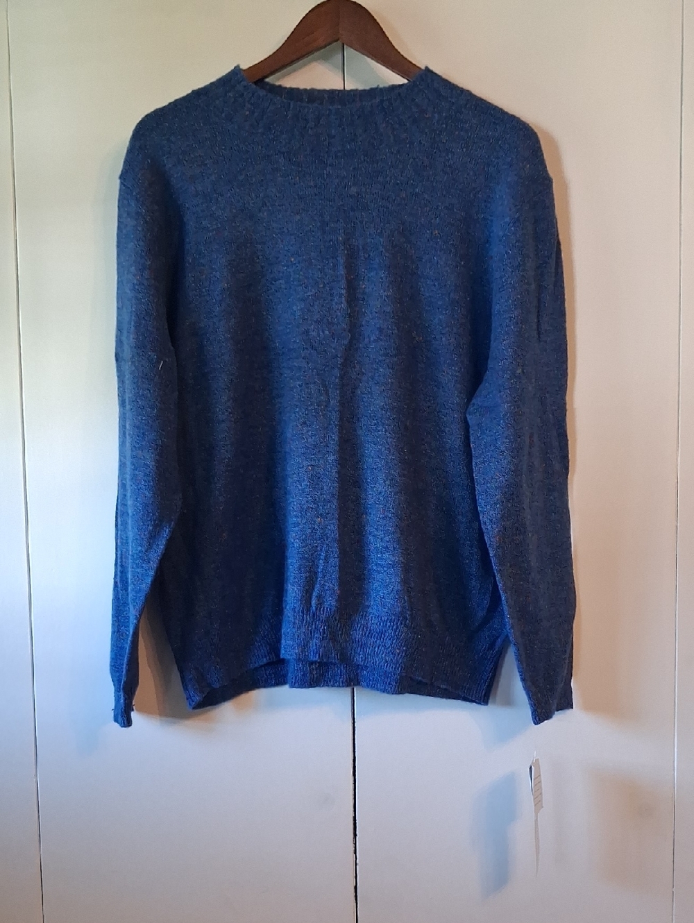 Alfred Dunner Men's Heathered Blue Crewneck Sweater